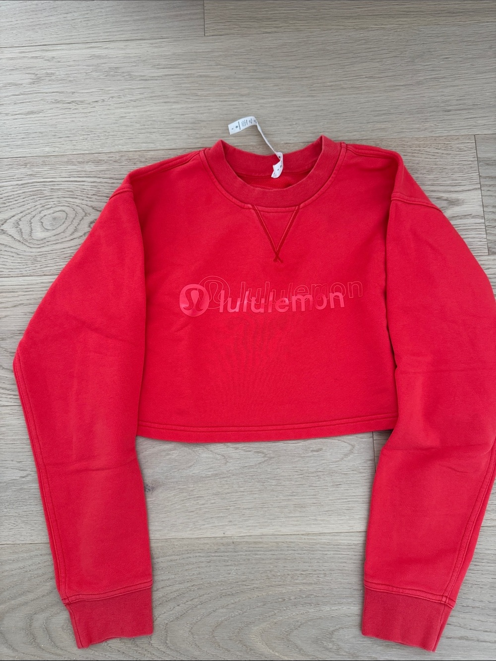 lululemon athletica Women’s Red/orange Cropped Crewneck Sweatshirt